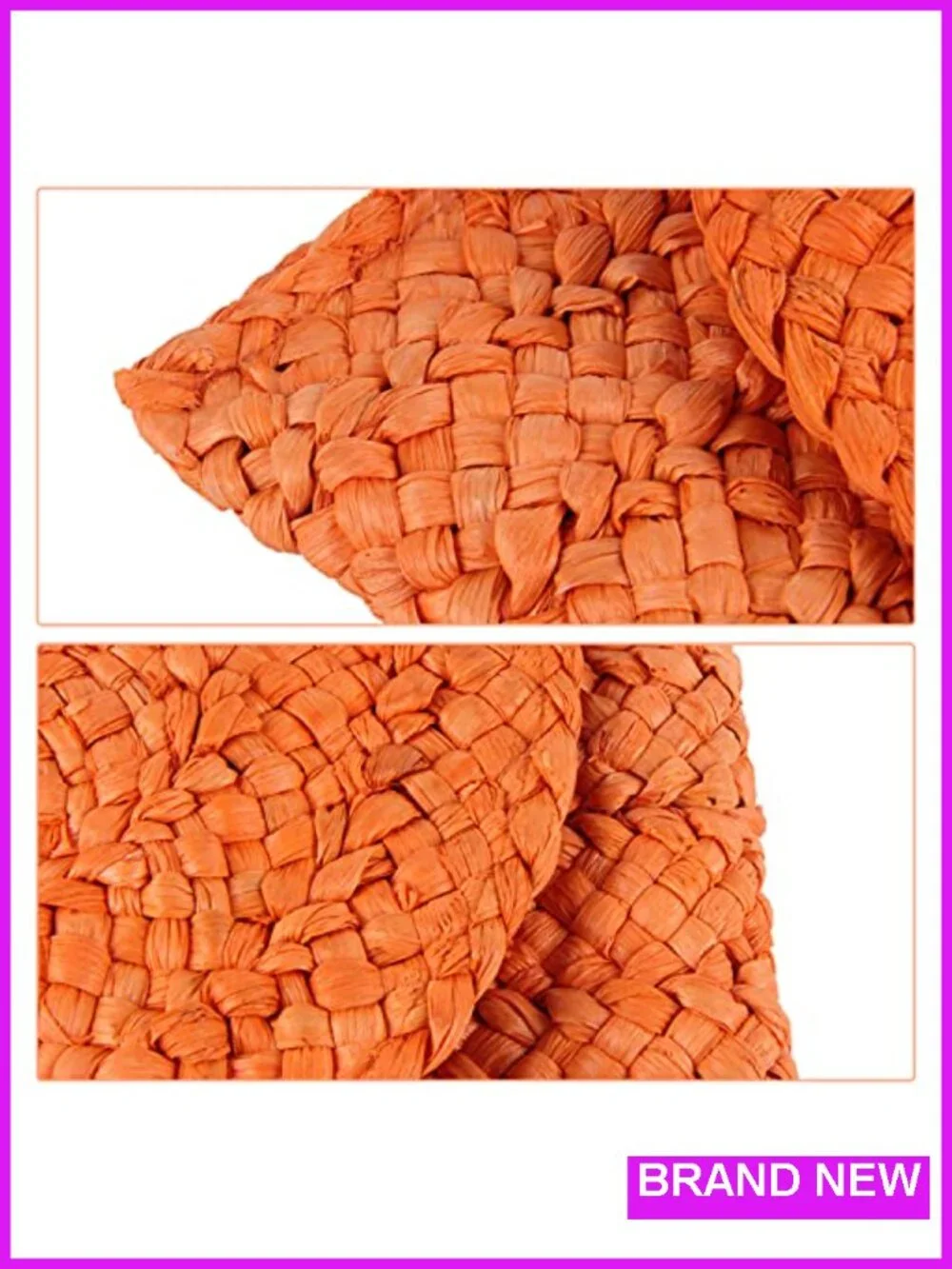 Natural Straw Woven Envelope Clutch Handbag for Summer Beach